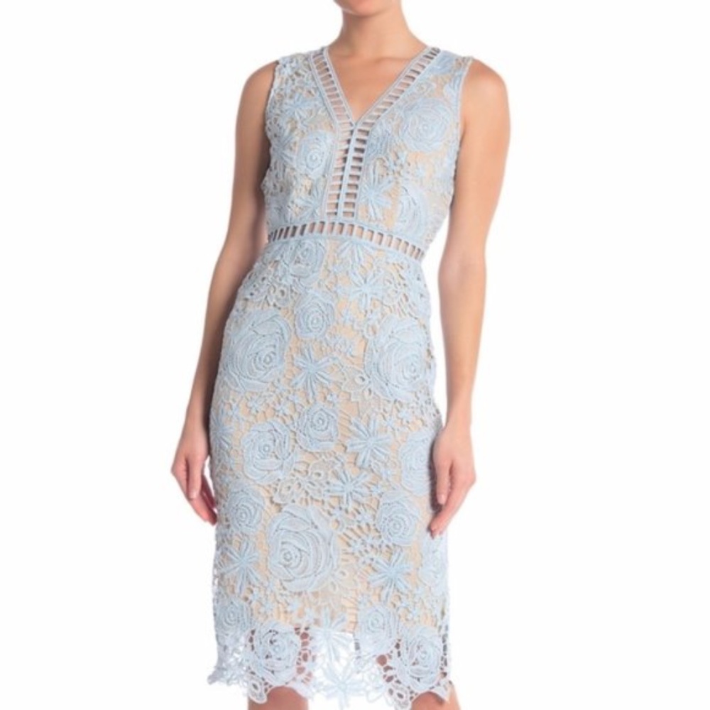 Love by Design Allover Lace & Lattice Midi Dress